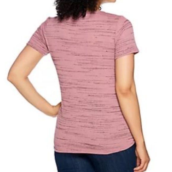 Lisa Rinna Collection Short Sleeve Lace Up Top - Picture 2 of 3